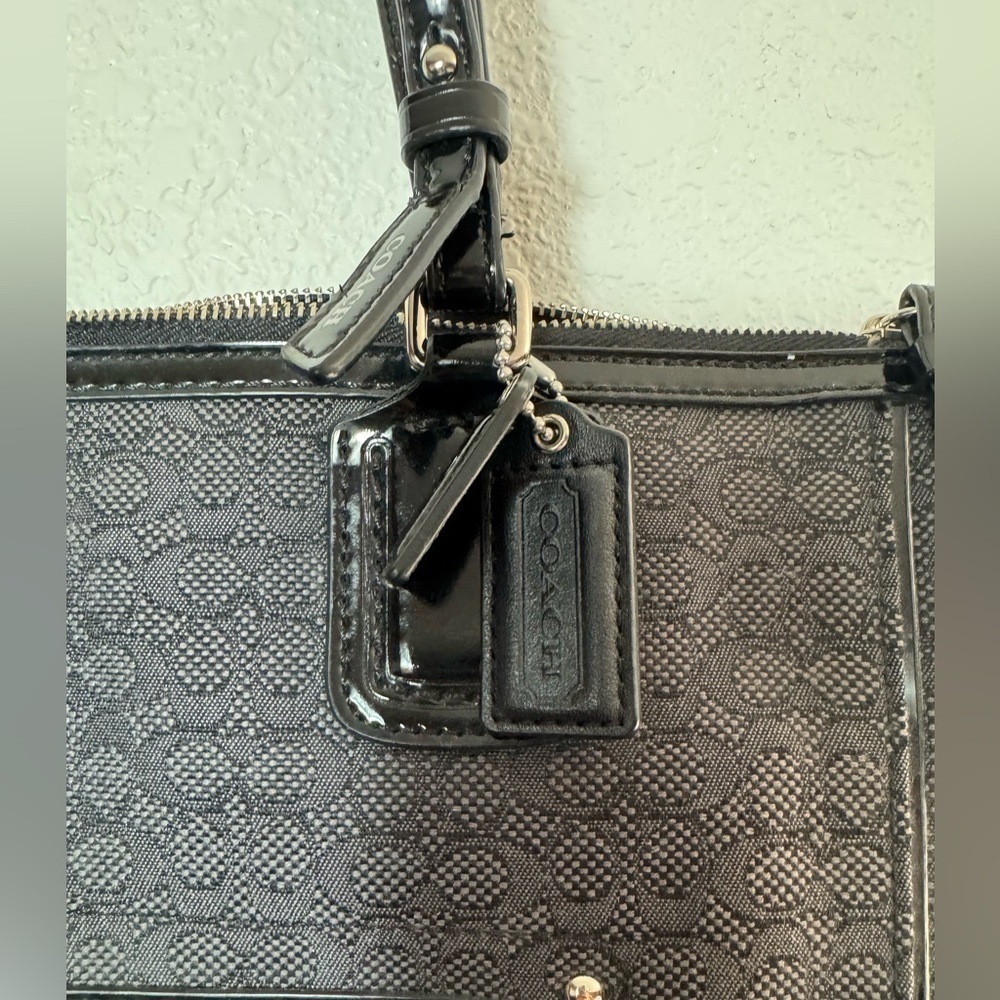 Coach Oxford logo print black monogram handbag - Picture 3 of 10